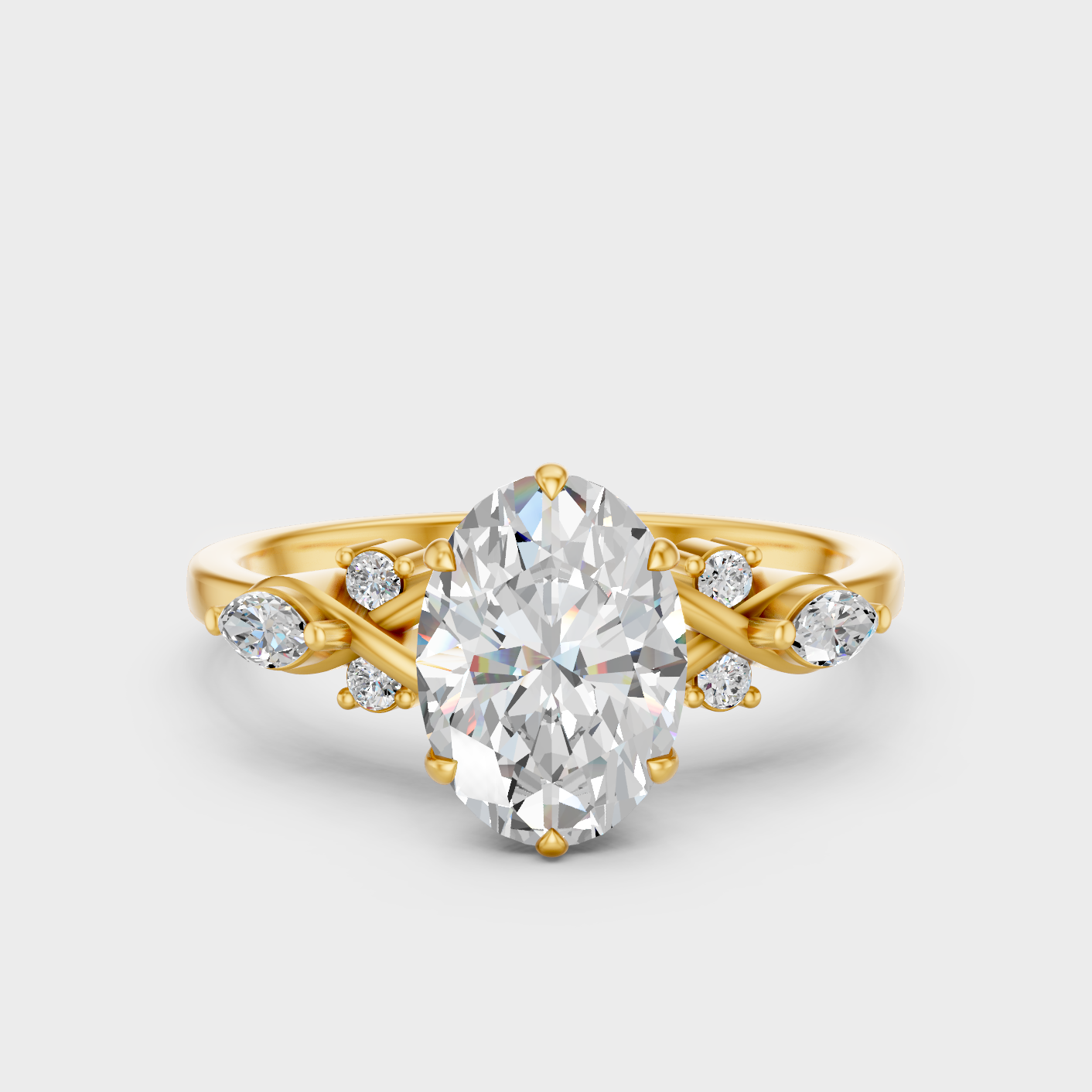 1.78 Ct Multi Shape Lab Grown Diamond Solitaire Ring In Yellow Gold Luxury Jewelry