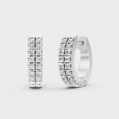 White Gold 0.36 Ct Lab Grown Round Diamond Hoop Earrings GLI Certified Fine Jewelry