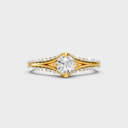 Classic Yellow Gold Solitaire Engagement Ring Featuring A Round Lab Diamond