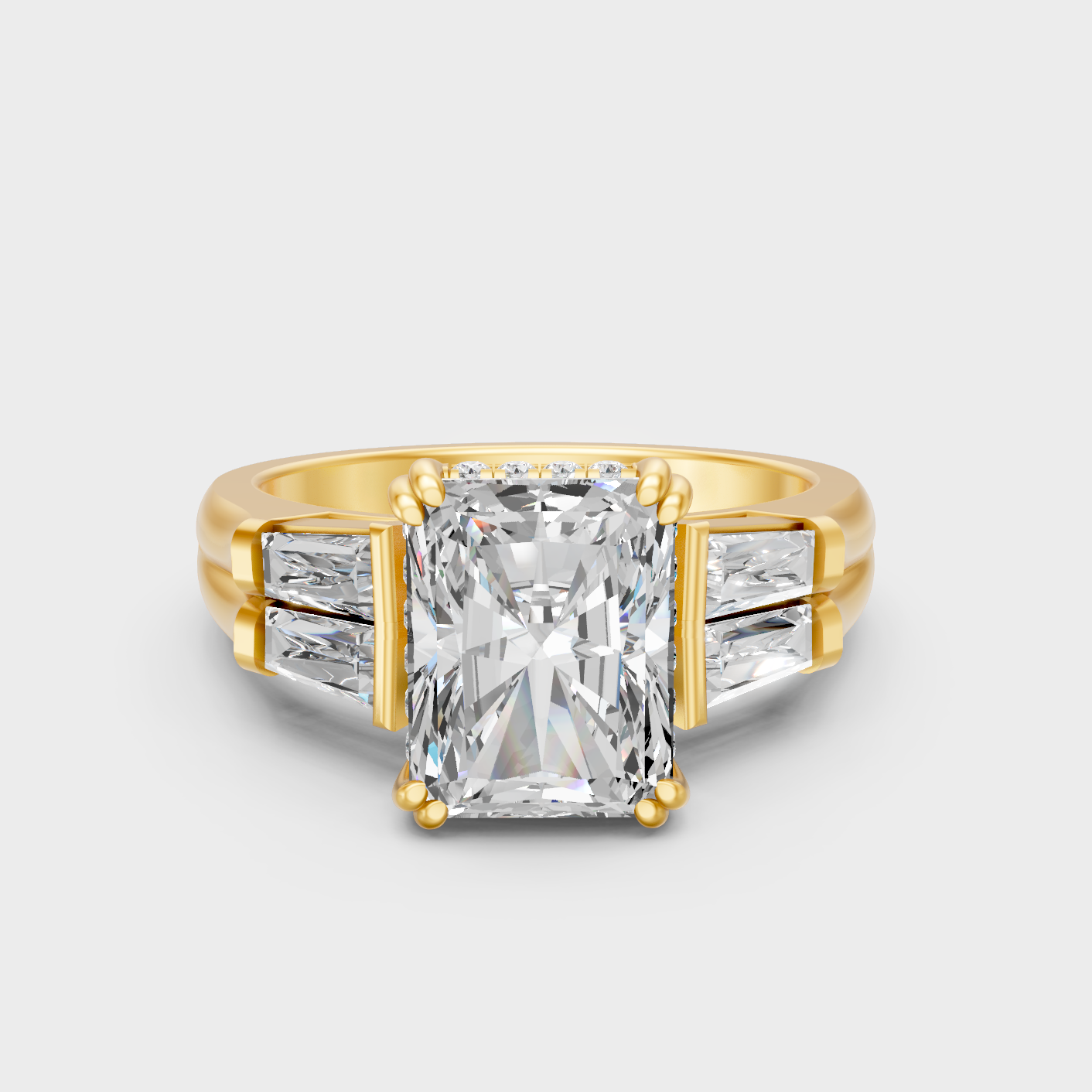 Multi Shape Diamond Fashion Ring In Yellow Gold