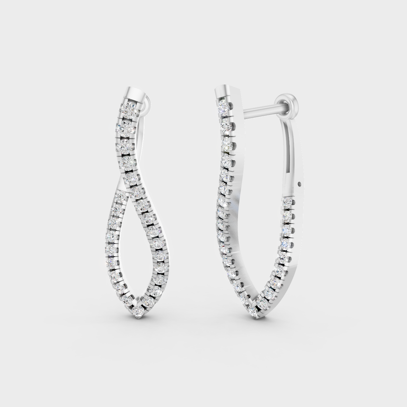 White Gold 0.79 Ct Lab Grown Round Diamond Drop Earrings GLI Certified Fine Jewelry