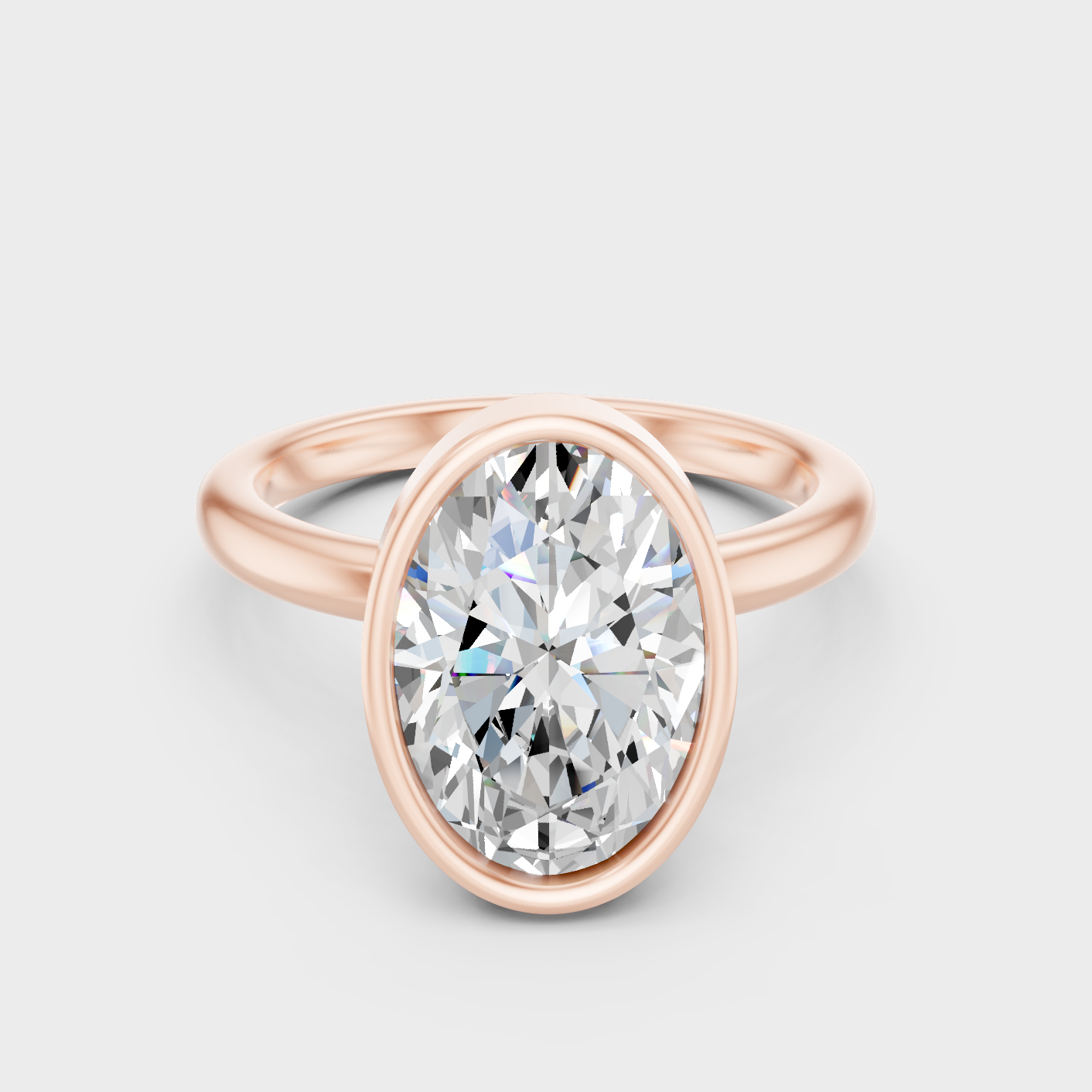 Rose Gold Oval Solitaire Diamond Ring 1 To 5 Ct Premium Lab Grown Jewelry