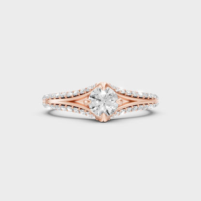 Unique Rose Gold Ring Featuring A Igi Certified Round Lab Diamond Solitaire