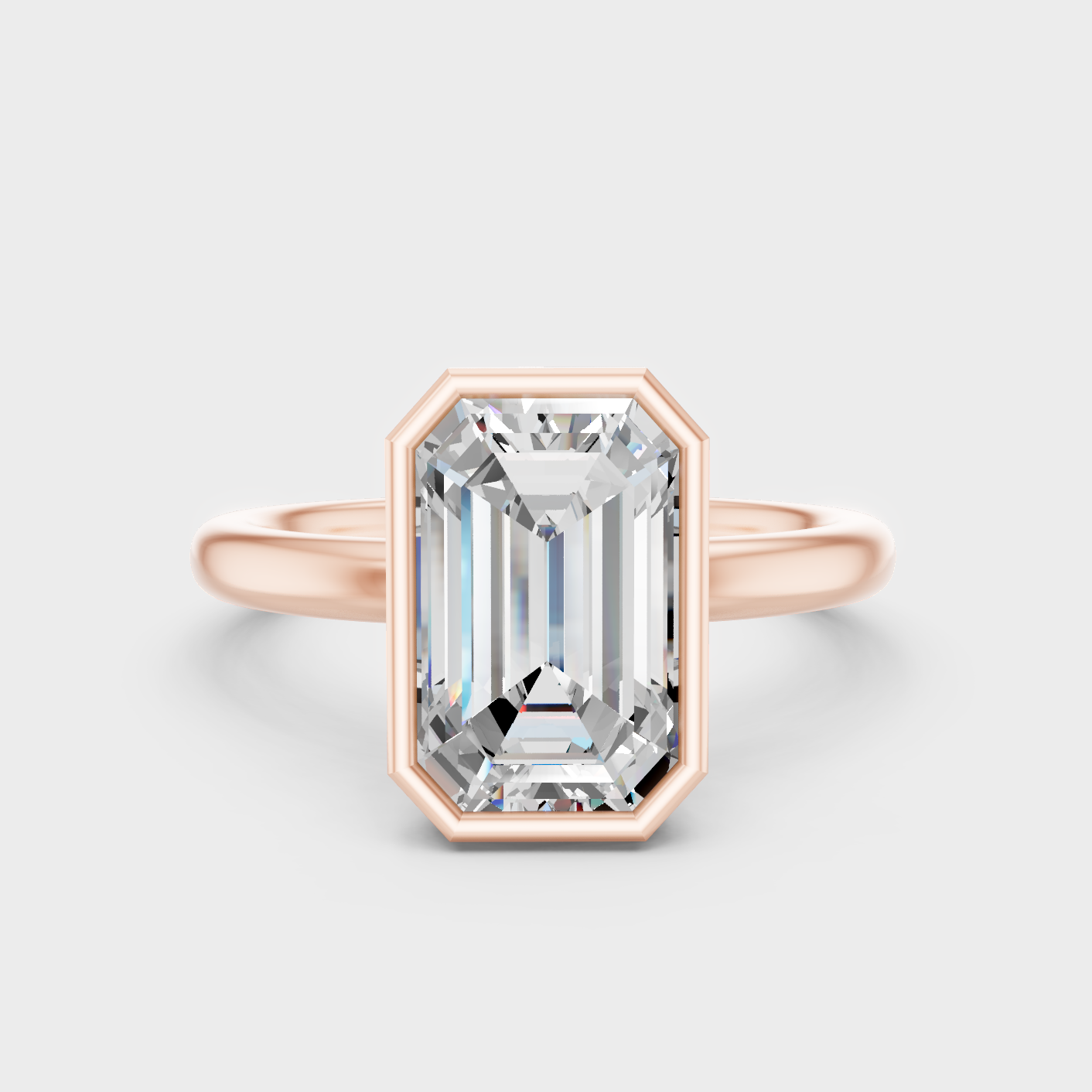 Emerald Diamond Engagement Ring 1 To 5 Ct Lab Grown In Rose Gold Elegant Style