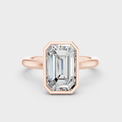 Emerald Diamond Engagement Ring 1 To 5 Ct Lab Grown In Rose Gold Elegant Style