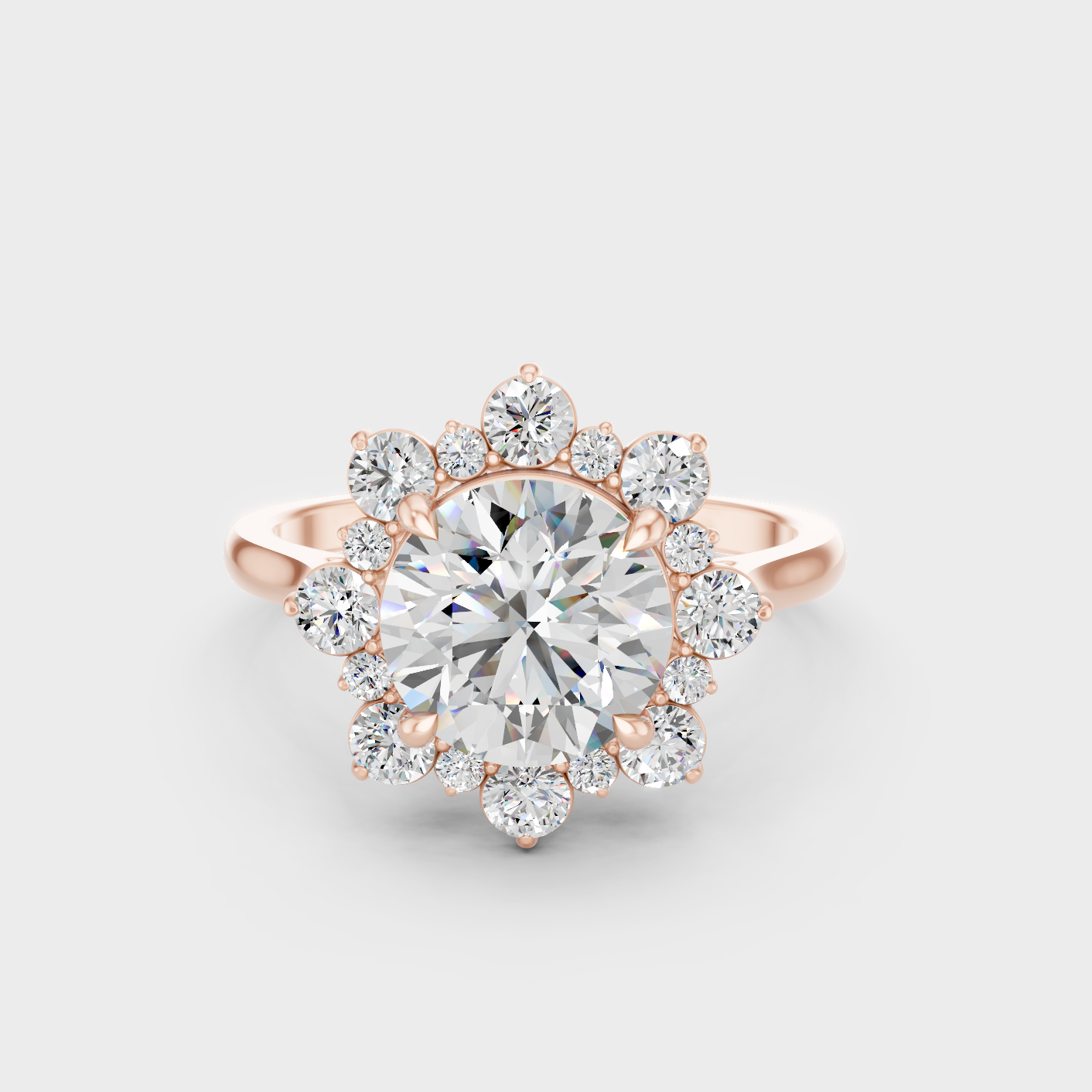 2.66 Ct Round Lab Grown Diamond Halo Ring in