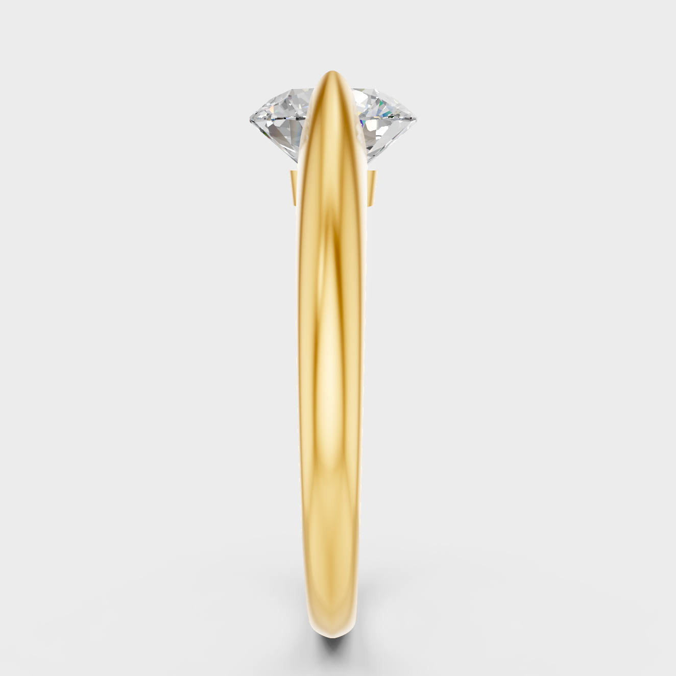 Yellow Gold Round Diamond Proposal Ring Luxury Design