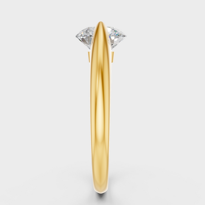 Yellow Gold Round Diamond Proposal Ring Luxury Design