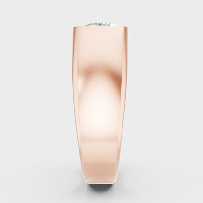 Rose Gold Luxury Mens Diamond Ring With Cushion Cut Diamonds