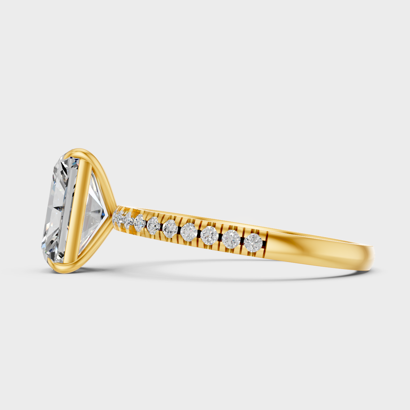 Elegant Radiant Diamond Proposal Ring In Yellow Gold