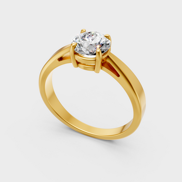 Luxury IGI Certified Lab Grown Diamond Ring In 18K Yellow Gold Fine Jewelry