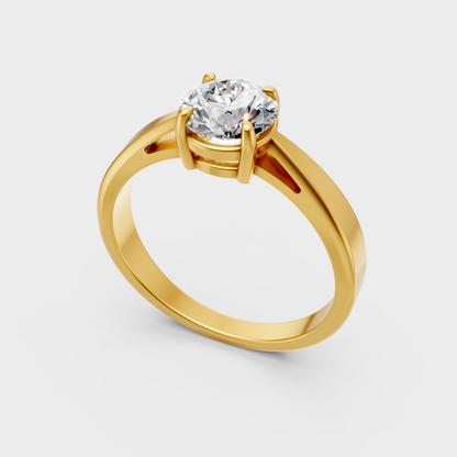 Luxury IGI Certified Lab Grown Diamond Ring In 18K Yellow Gold Fine Jewelry