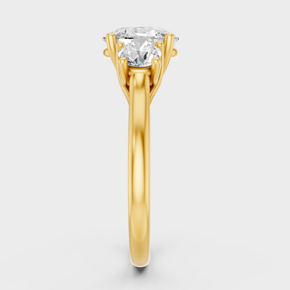 Yellow Gold Anniversary Ring With Round Side Diamonds