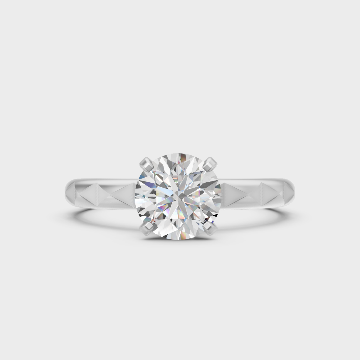 Premium 950 Platinum Round-Cut Lab-Grown Diamond Engagement Ring