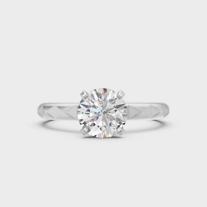 Premium 950 Platinum Round-Cut Lab-Grown Diamond Engagement Ring