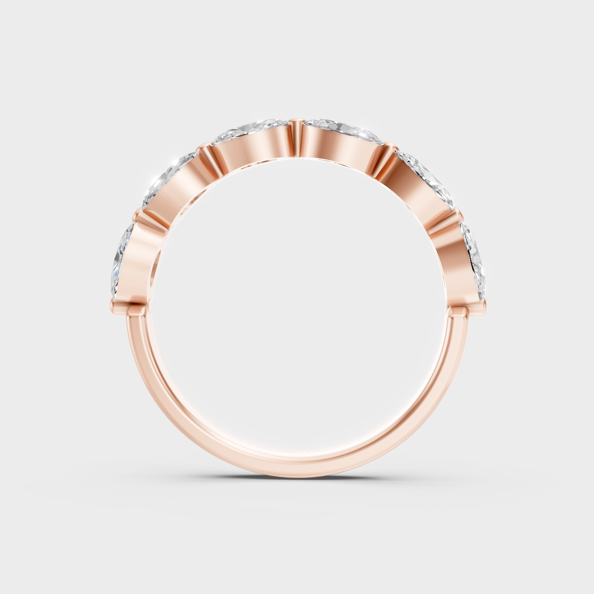  Blush Rose Gold Ring With Hallmarked Oval Lab-Grown Diamond Detail
