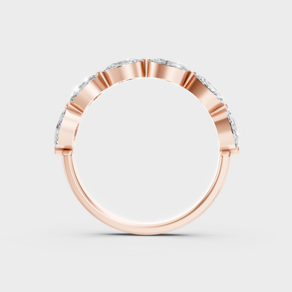  Blush Rose Gold Ring With Hallmarked Oval Lab-Grown Diamond Detail