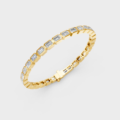 9.30 Ct Emerald Cut Lab-Grown Diamond Tennis Bracelet in