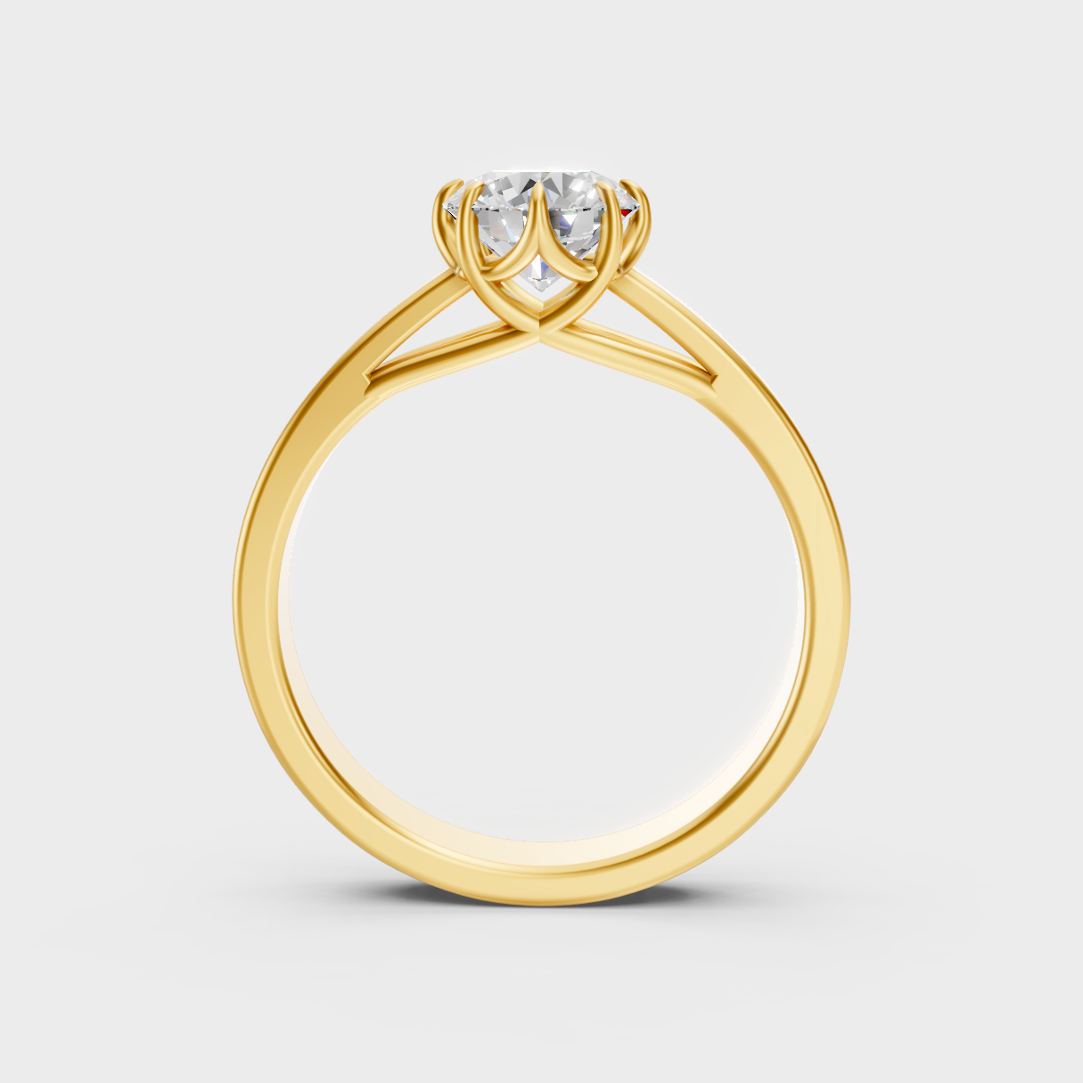 Hallmarked 18K Yellow Gold Ring With Total Weight Lab-Grown Diamond