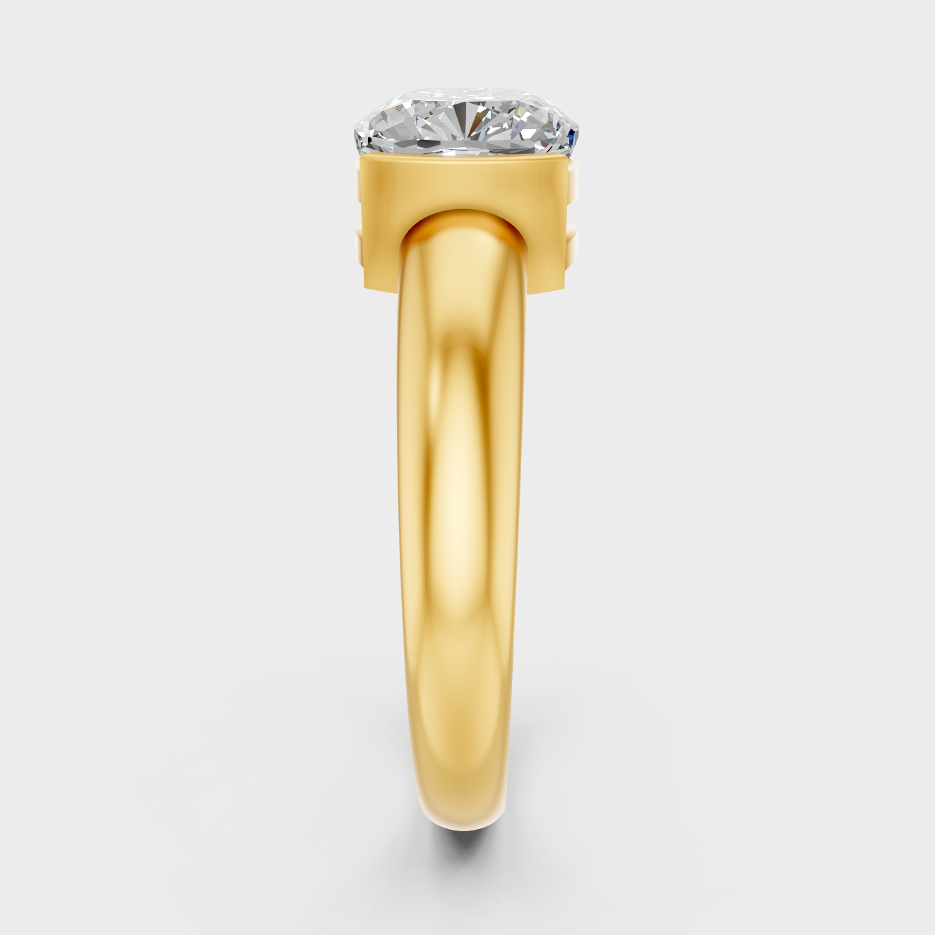 Yellow Gold Cushion Diamond Proposal Ring Luxury Style