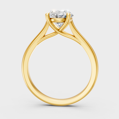 Radiant Yellow Gold Ring With Hallmarked 1.67Ct Oval-Cut Lab-Grown Diamond