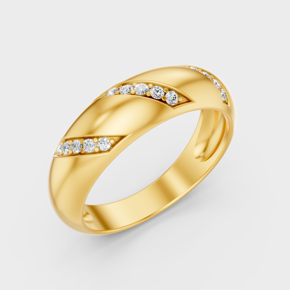 9K Yellow Gold Round-Shaped Lab-Grown Diamond Men’s Ring For Ethical Luxury