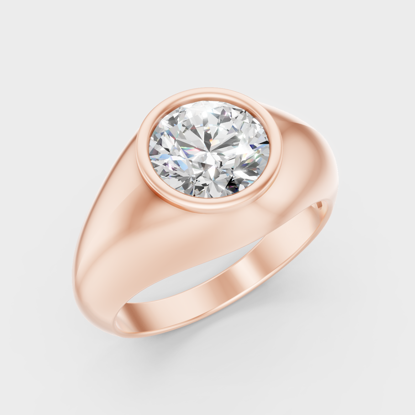 9K Rose Gold Round-Cut Lab-Grown Diamond Men’s Band With Hallmark Quality