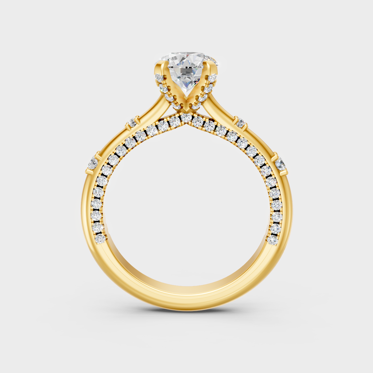 Sustainable Yellow Gold Ring With A Brilliant Round-Cut Lab Diamond
