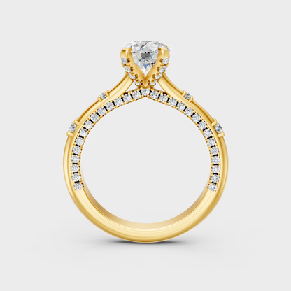 Sustainable Yellow Gold Ring With A Brilliant Round-Cut Lab Diamond