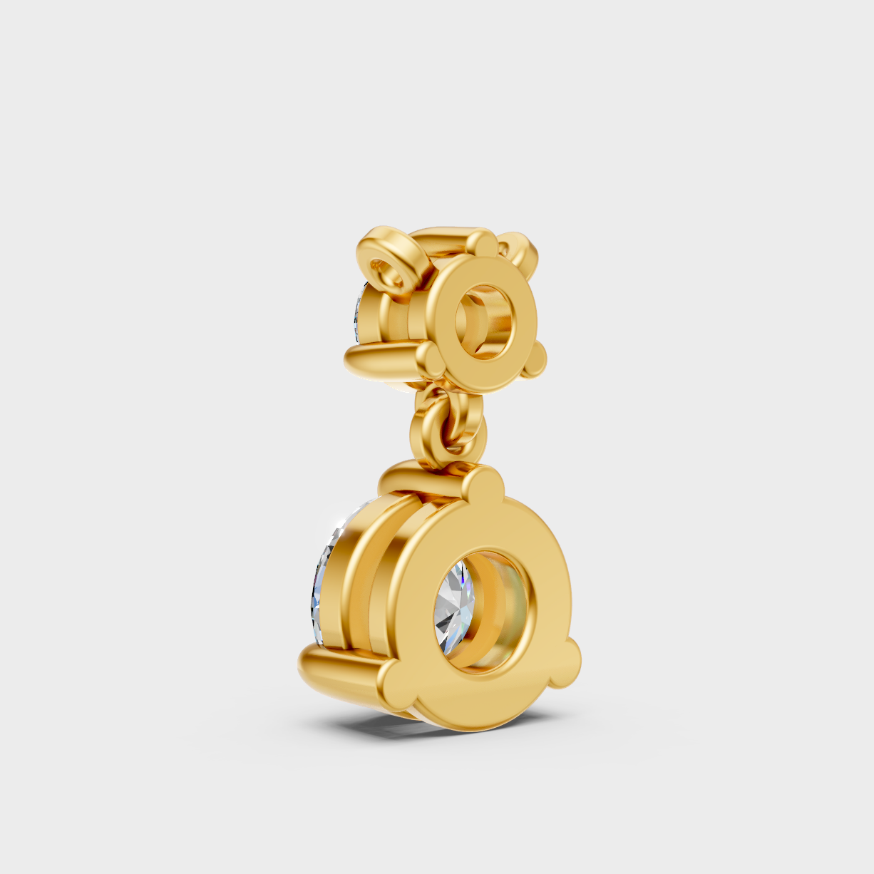 Ethical Lab-Grown Round Diamond Pendant Yellow Gold