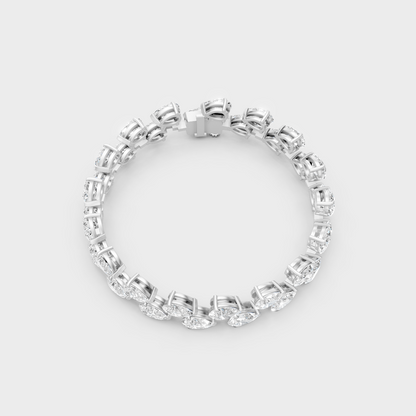 Premium Pear Lab Diamond Bracelet Platinum