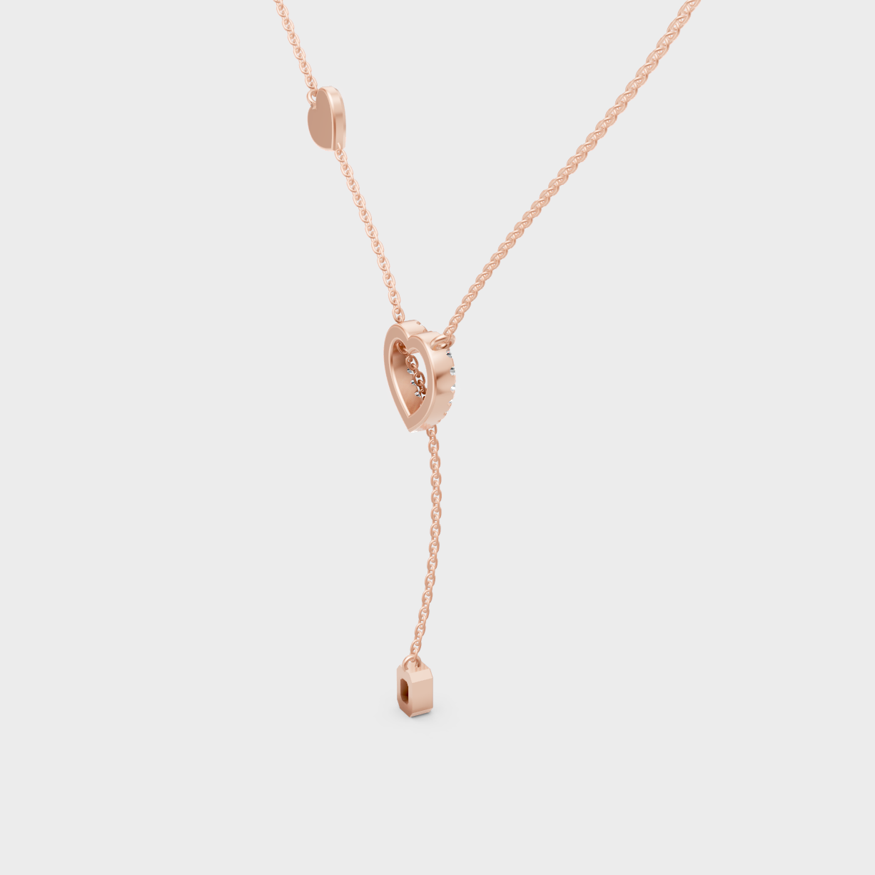 Modern 9K Rose Gold Two-Stone Pendant With Brilliant Sustainable Diamonds