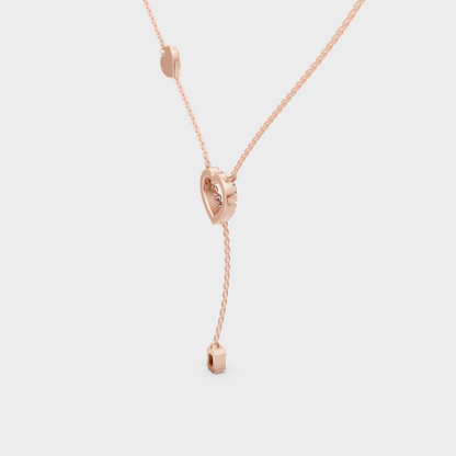 Modern 9K Rose Gold Two-Stone Pendant With Brilliant Sustainable Diamonds