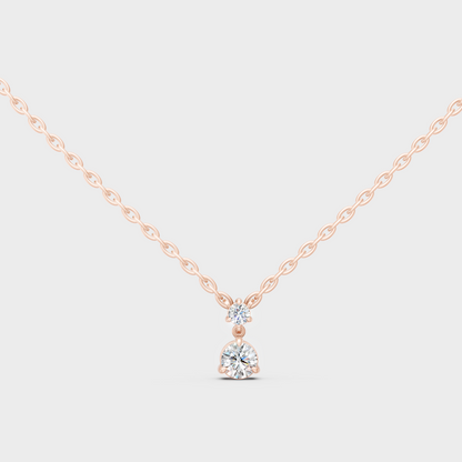 0.61 Ct Round Cut Lab-Grown Diamond Pendant In Rose Gold