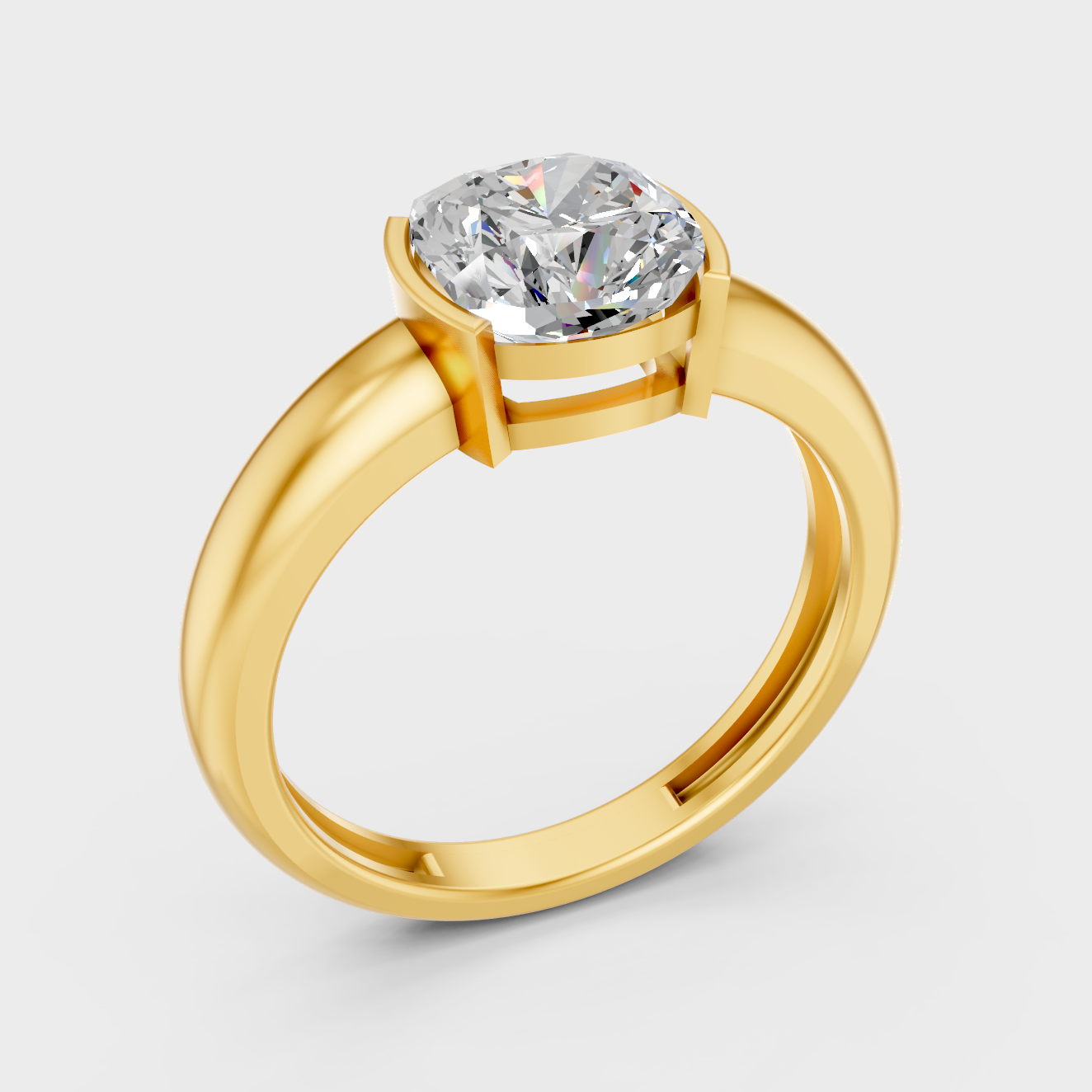 1 Ct Cushion Diamond Ring In Yellow Gold Fine Jewelry
