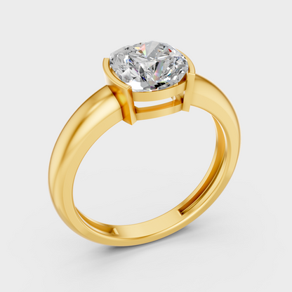 1 Ct Cushion Diamond Ring In Yellow Gold Fine Jewelry