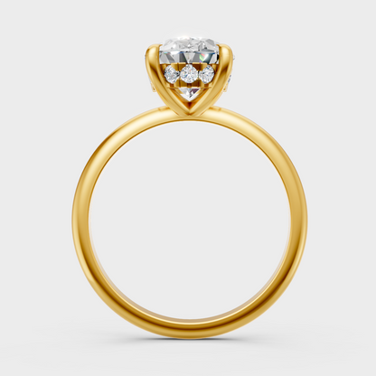 Hallmarked 18K Yellow Gold Ring With 2.59Ct Brilliant Oval Lab Diamond Showcase