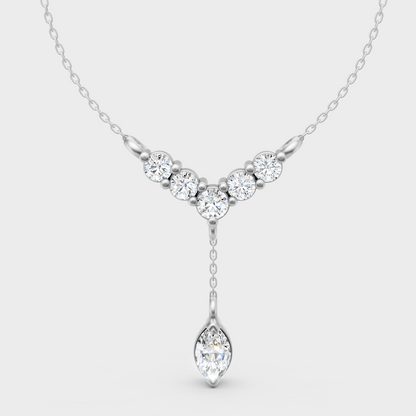 Luxury Round Marquise Diamond Pendant Platinum