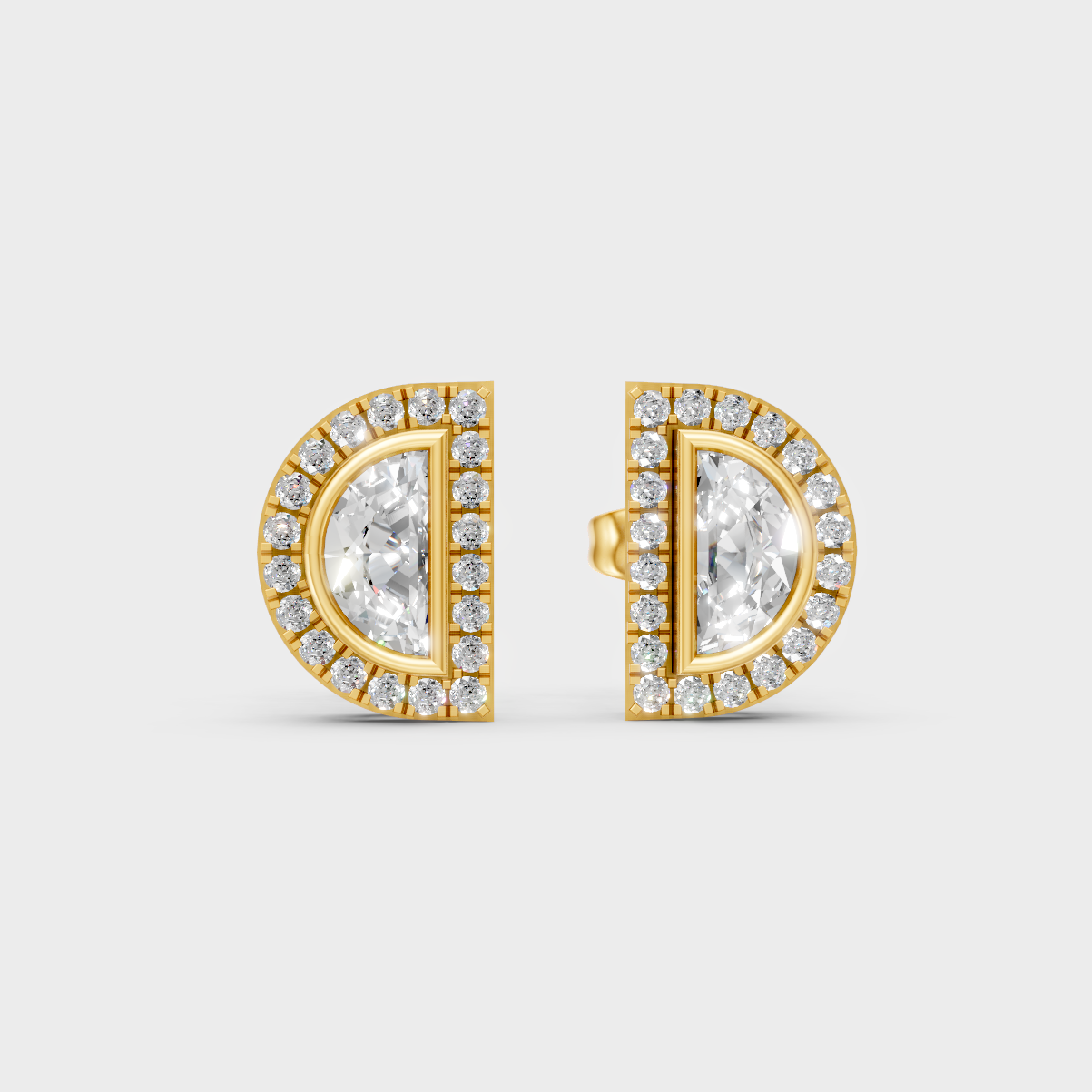  Radiant Yellow Gold Celestial Earrings With Certified 0.64 Ct Total Weight Diamonds