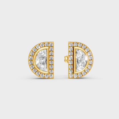  Radiant Yellow Gold Celestial Earrings With Certified 0.64 Ct Total Weight Diamonds