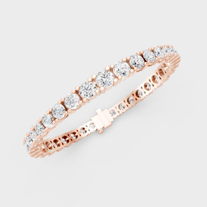 Brilliant Round Diamond Tennis Bracelet Rose Gold