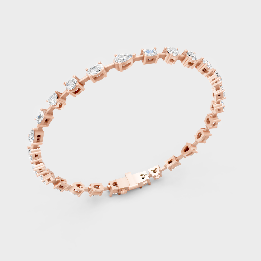 3.99 Ct Multi-Shape Diamond Tennis Bracelet in